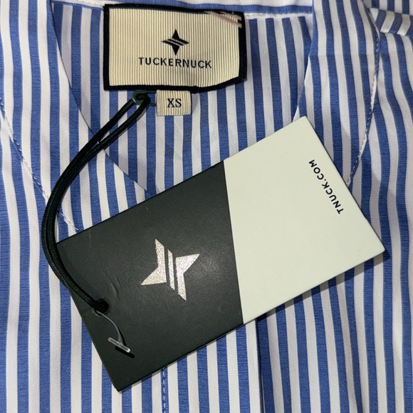 Tuckernuck NEW Blue Stripe Button Down 3/4 Sleeve Royal Shirt Dress Size XS - Picture 11 of 11